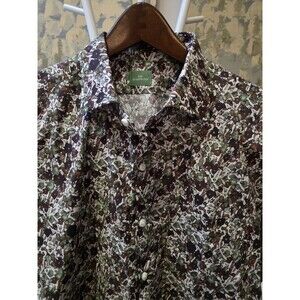 Sid Mashburn Men's Sz L Spread Collar Button Up Shirt Multicolor Floral Print